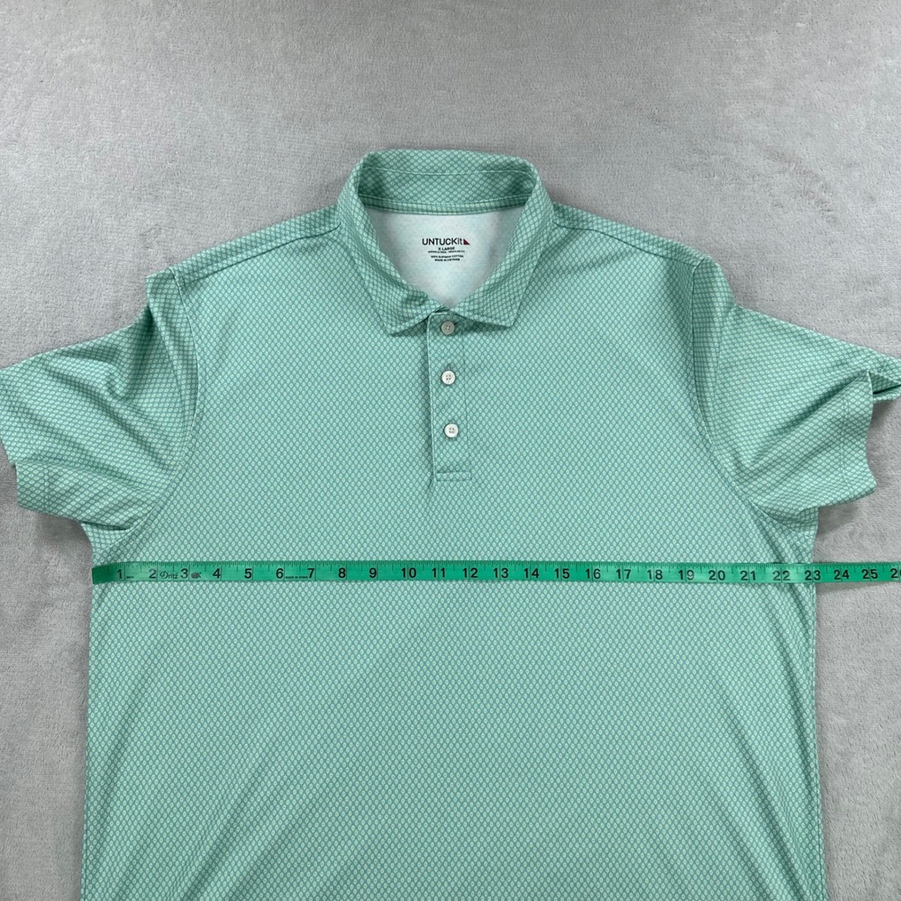 UNTUCKit Polo Shirt Mens XL Light Green Wrinkle Free Supima Cotton Summer Casual - Picture 6 of 8